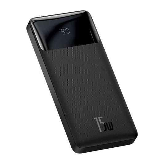 Baseus Bipow ulkoinen akku, 10000mAh, 15W, 1 x USB-C - 2 x USB-A, musta PPBD050001 