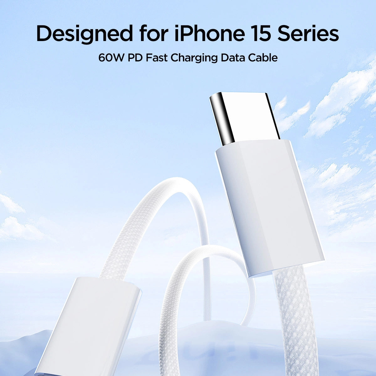 USB-C data- ja latauskaapeli - USB-C Joyroom S-A45, 60W, 1m, valkoinen 