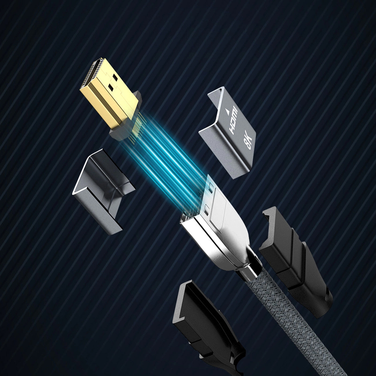 WZK Ultraboost videokaapeli, HDMI - HDMI, 8K, 3m, harmaa WHDMI-30 WHDMI-30 WHDMI-30 