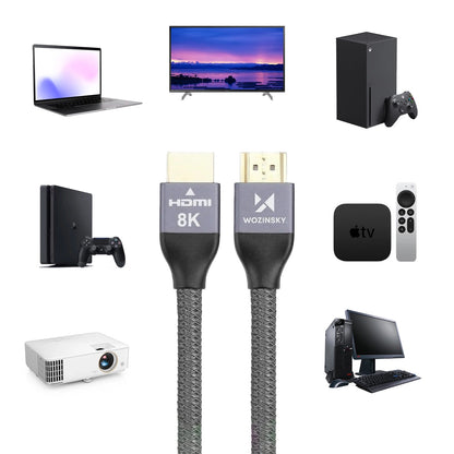 WZK Ultraboost videokaapeli, HDMI - HDMI, 8K, 3m, harmaa WHDMI-30 WHDMI-30 WHDMI-30 