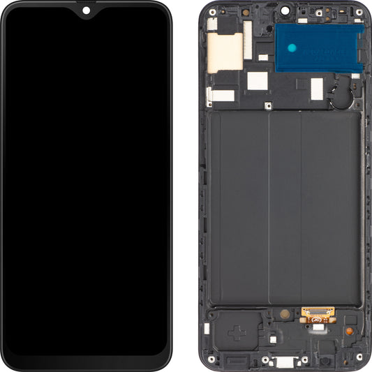 MP kosketusnäyttö yhteensopiva Samsung Galaxy A50 A505 kanssa, kehyksellä, OLED versio, musta 