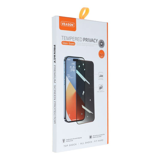 Protective Screen Privacy Veason Screen Protector for Apple iPhone 15, Glass Protected, Full Glue, 6D 