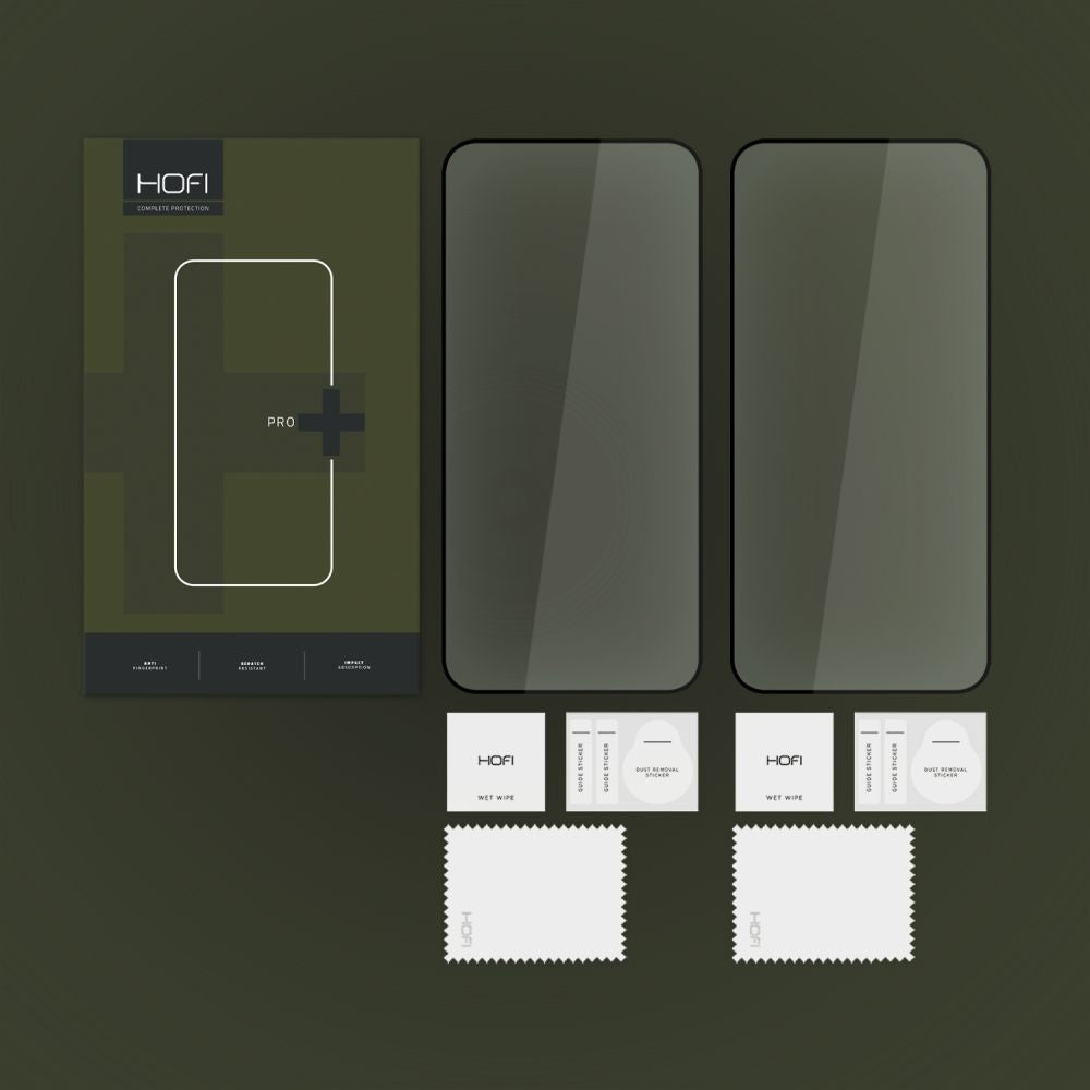 HOFI Glass PRO+ suojakalvo Samsung Galaxy A55 5G A556 / A35 5G A356, lasisuoja, täysi liima, 2 kpl, 2.5D, musta 