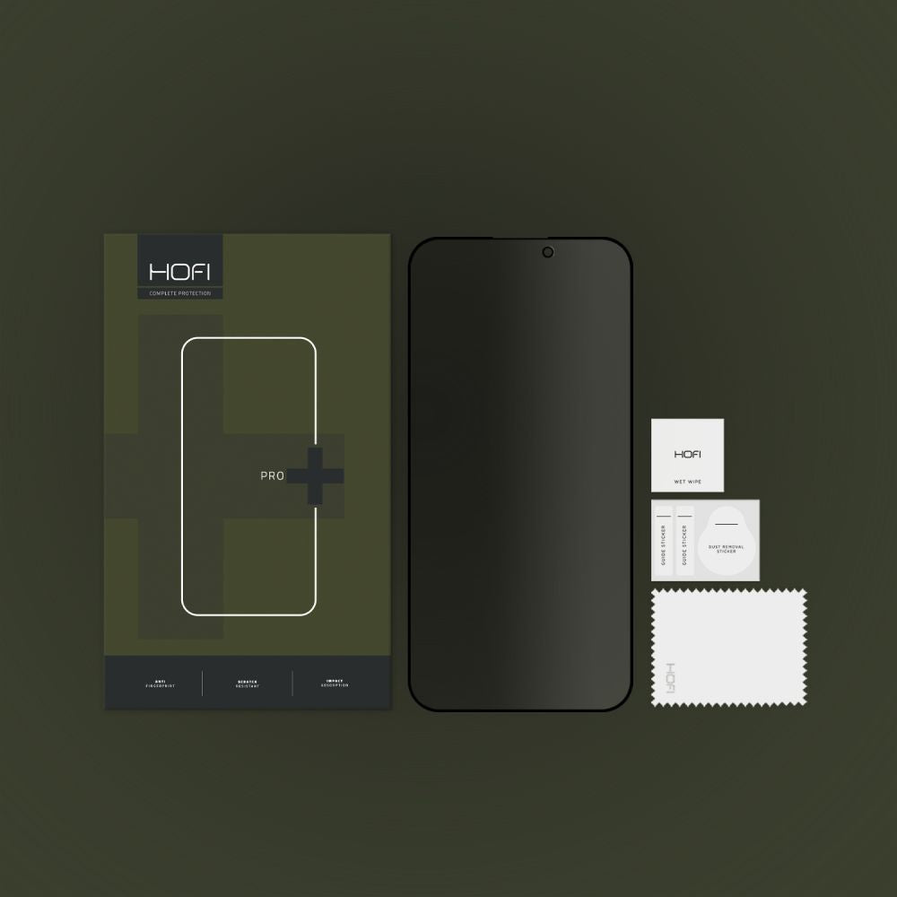 Privacy Screen Protector HOFI PRO+ for Apple iPhone 15 Pro Max, Shielded Glass, Full Glue 