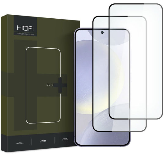 HOFI Glass PRO+ -näytönsuoja Samsung Galaxy S24+ S926, Suojalasi, Täysliima, 2 kpl:n sarja, 2.5D, musta, Musta 