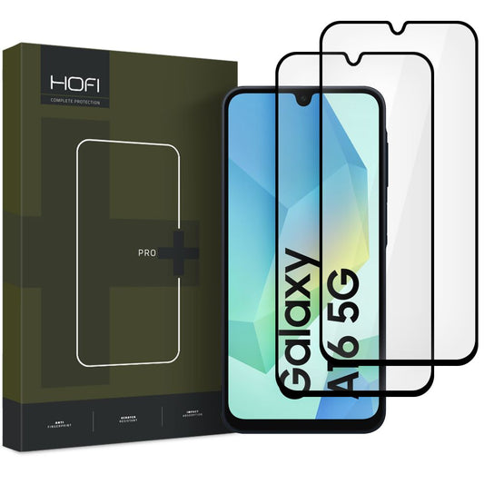 HOFI Glass PRO+ näytönsuoja Samsung Galaxy A16 5G A166 / A16 4G A165, suojalasi, täysliima, 2 kpl, 2.5D, musta 