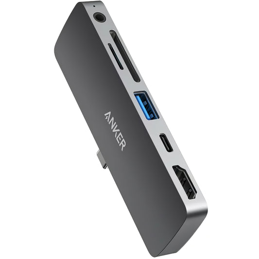 USB-C-keskitin Anker PowerExpand Direct Apple iPad Pro 11 / Pro 12.9:lle, 1 x USB-C - 1 x USB-A - 1 x HDMI - 1 x 3,5 mm:n liitin - 1 x SD - 1 x microSD, harmaa
