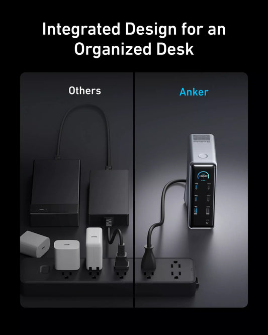Hub USB-C Anker Prime 737, 2 x USB-A 3.0 - 3 x USB-A - 5 x USB-C - 2 x HDMI - 1 x Jack 3.5mm - 1 x RJ45, Musta A83B63A1