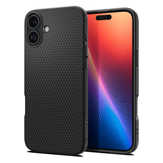 Kotelo Apple iPhone 16 Plus:lle, Spigen, Liquid Air Matte, musta ACS08066 