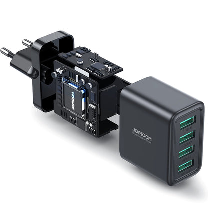 Verkkolaturi Joyroom JR-TCN03, 24W, 2.4A, 4 x USB-A, musta 