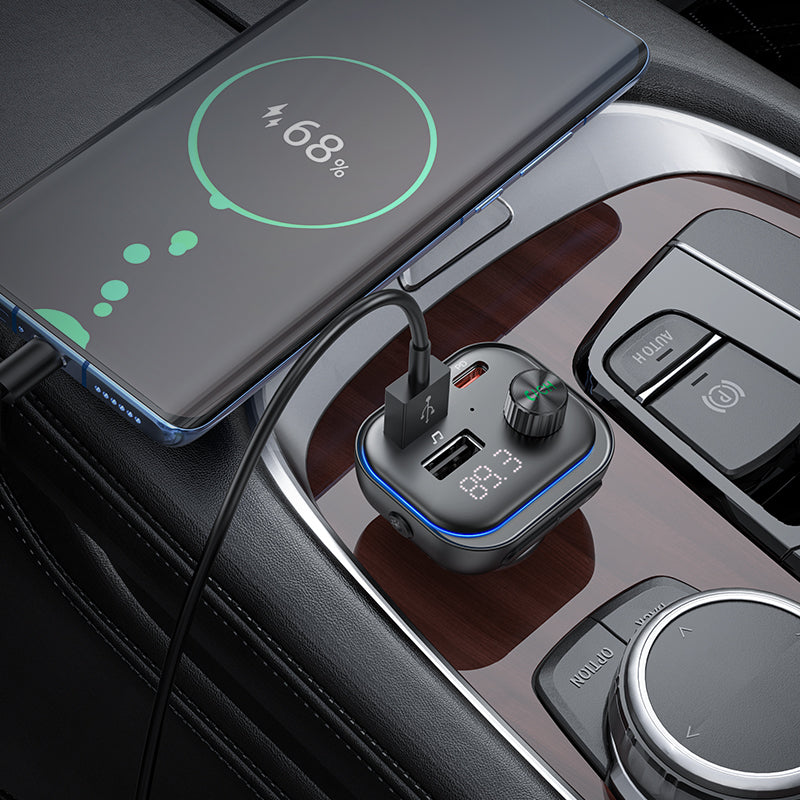 Bluetooth FM-modulaattori Borofone BC54, 2 x USB-A - 1 x USB-C 